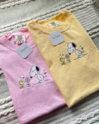 Spring Snoopy Embroidery T-shirt
