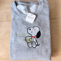 Snoopy Matcha Embroidery Crewneck