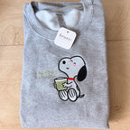 Snoopy Matcha Embroidery Crewneck