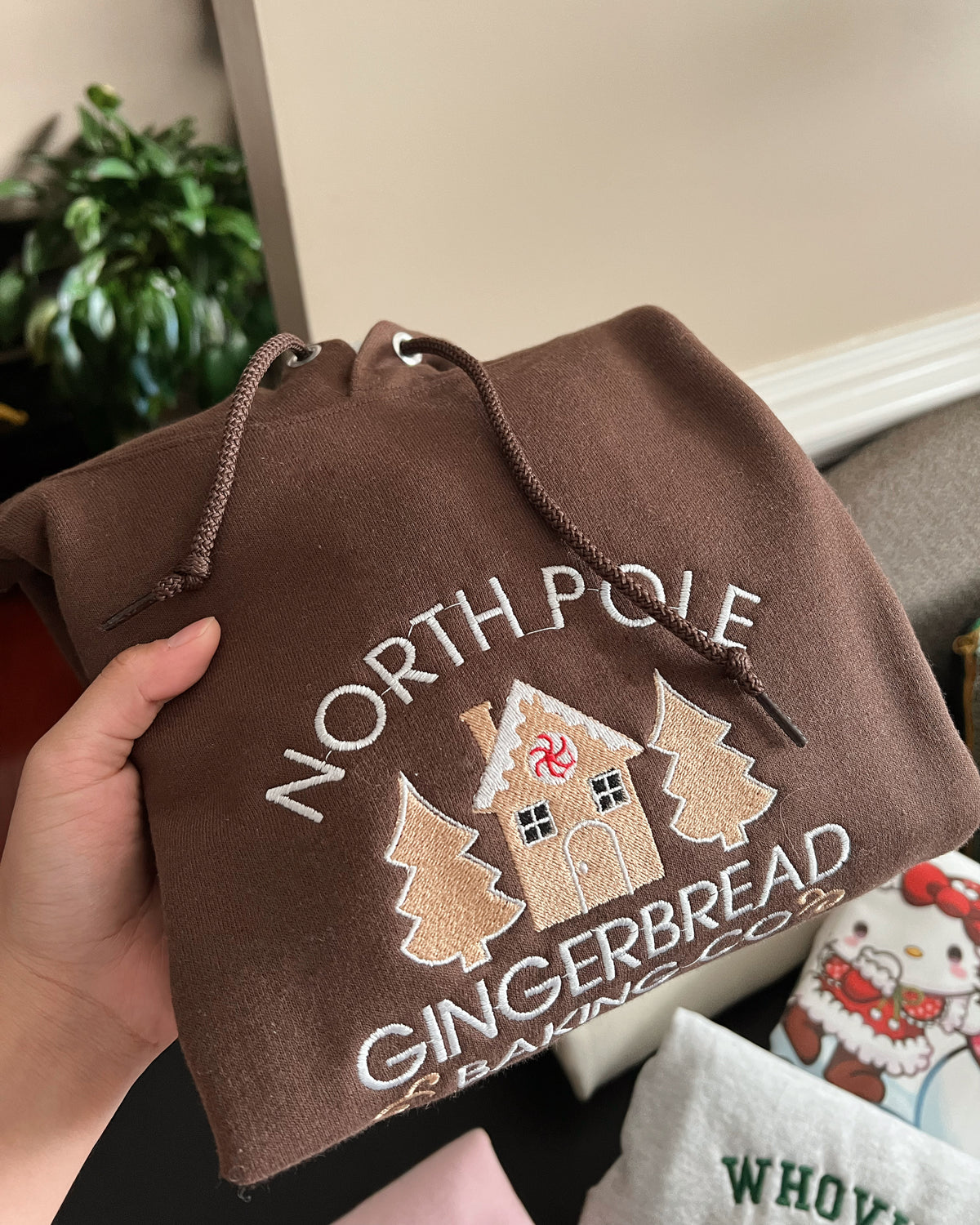 Gingerbread House Embroidery Crewneck