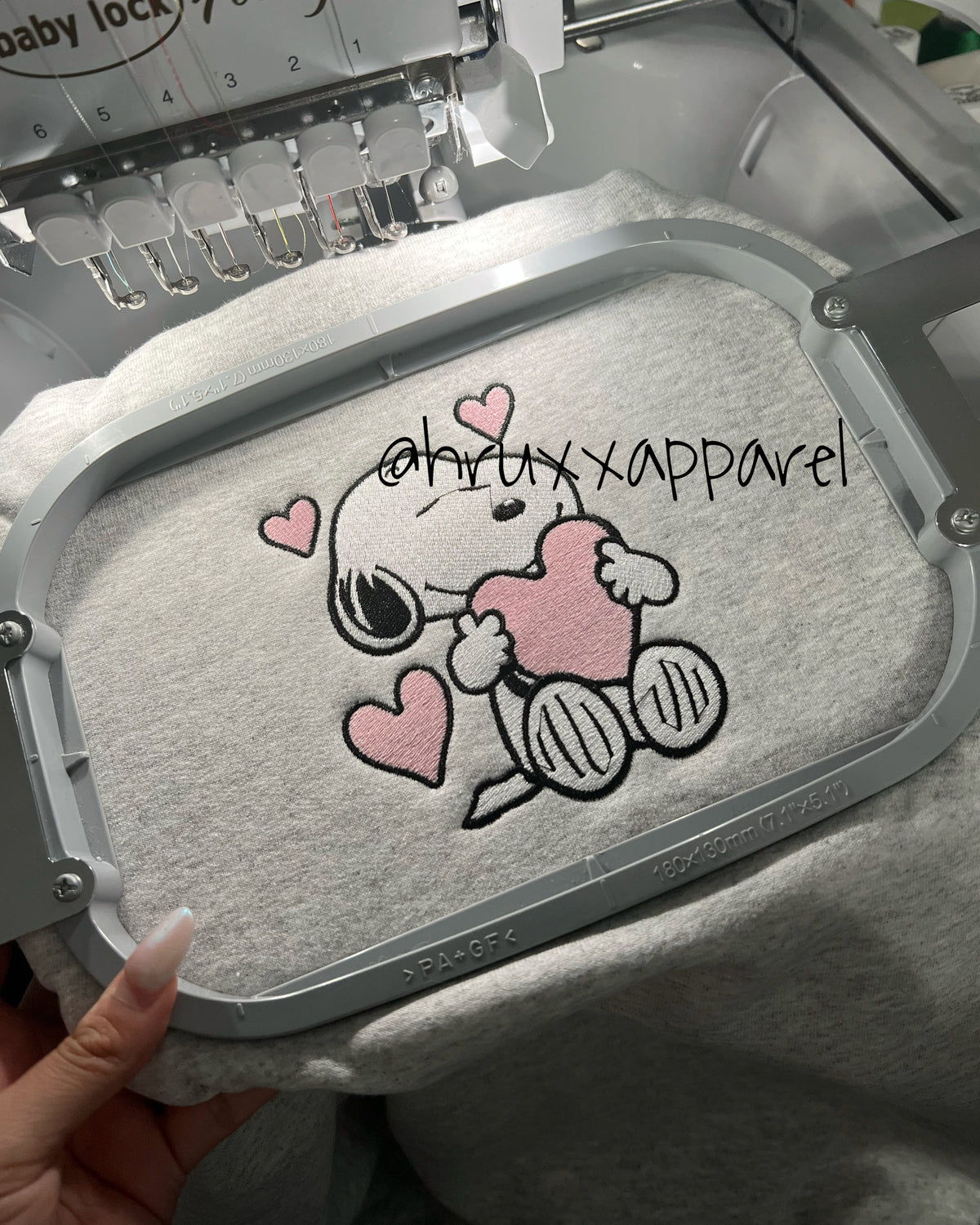 Heart Snoopy Embroidery Crewneck