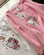 Hello Kitty Heart Embroidery Crewneck