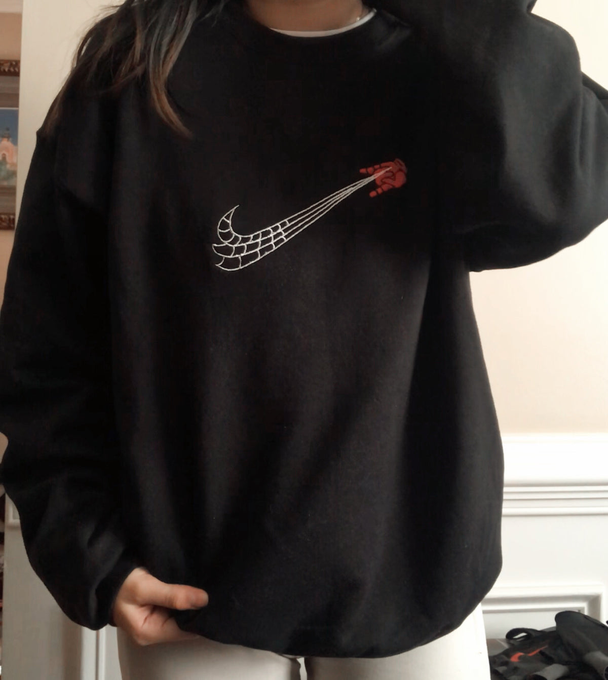 Spiderman Swoosh Embroidery Crewneck